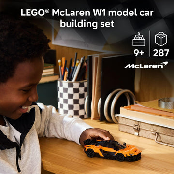 LEGO Speed Champions McLaren W1 Race Car Toy for Boys & Girls, Ages 9+ - Building Set for Pretend Play & Display w/1 Driver Minifigure - Gift Idea
