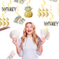YiiiGoood Gold Money Theme Hanging Decoration Dollar Bill Signs Hanging Swirls Money Bag Currency Symbol for Birthdays Casino Weddings Bachelorette