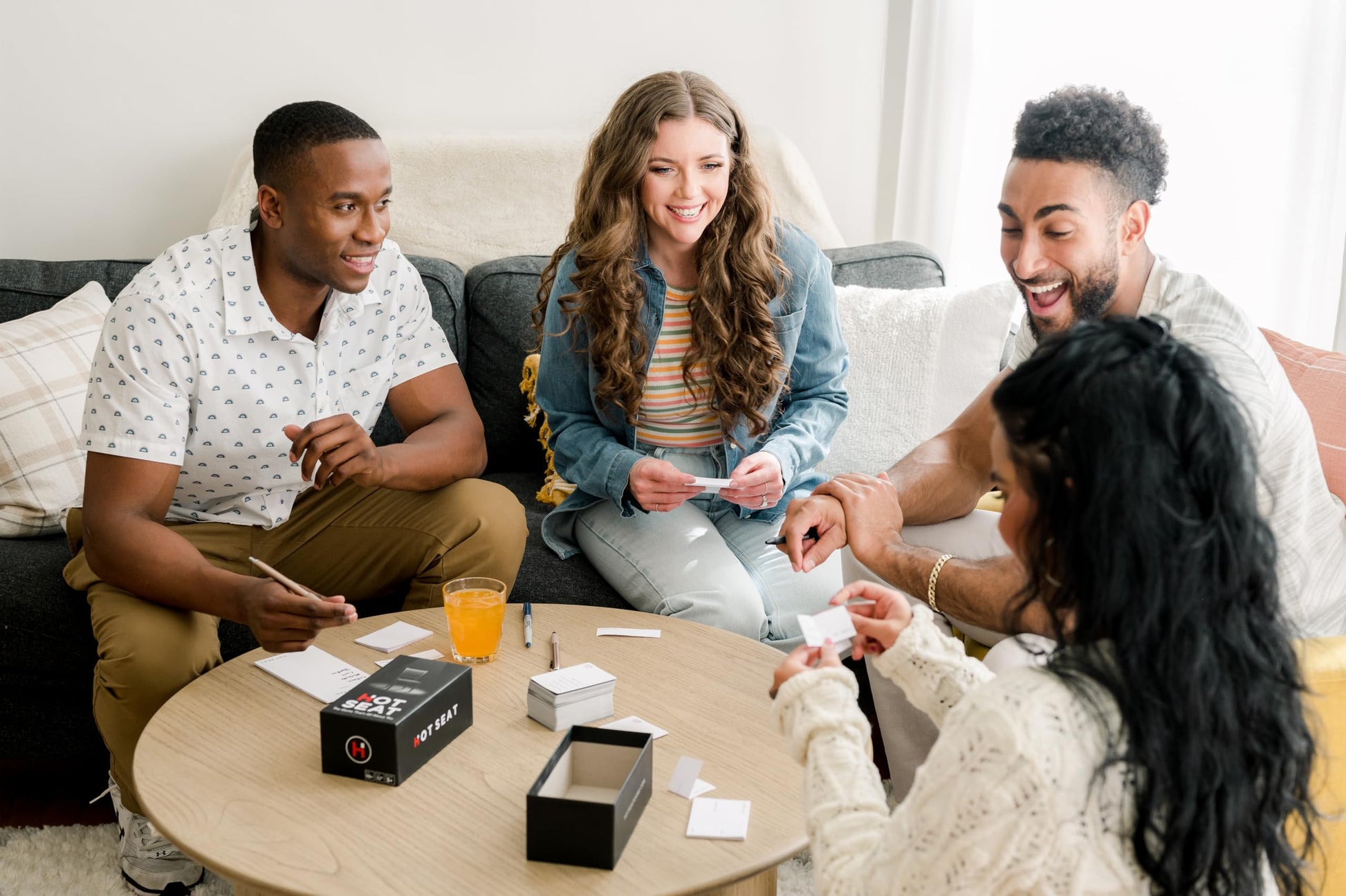 HOT SEAT Party Game - The Family Card Game That's All About You - for Kids,Teens, College Students, Adults + Families - Perfect Christmas White