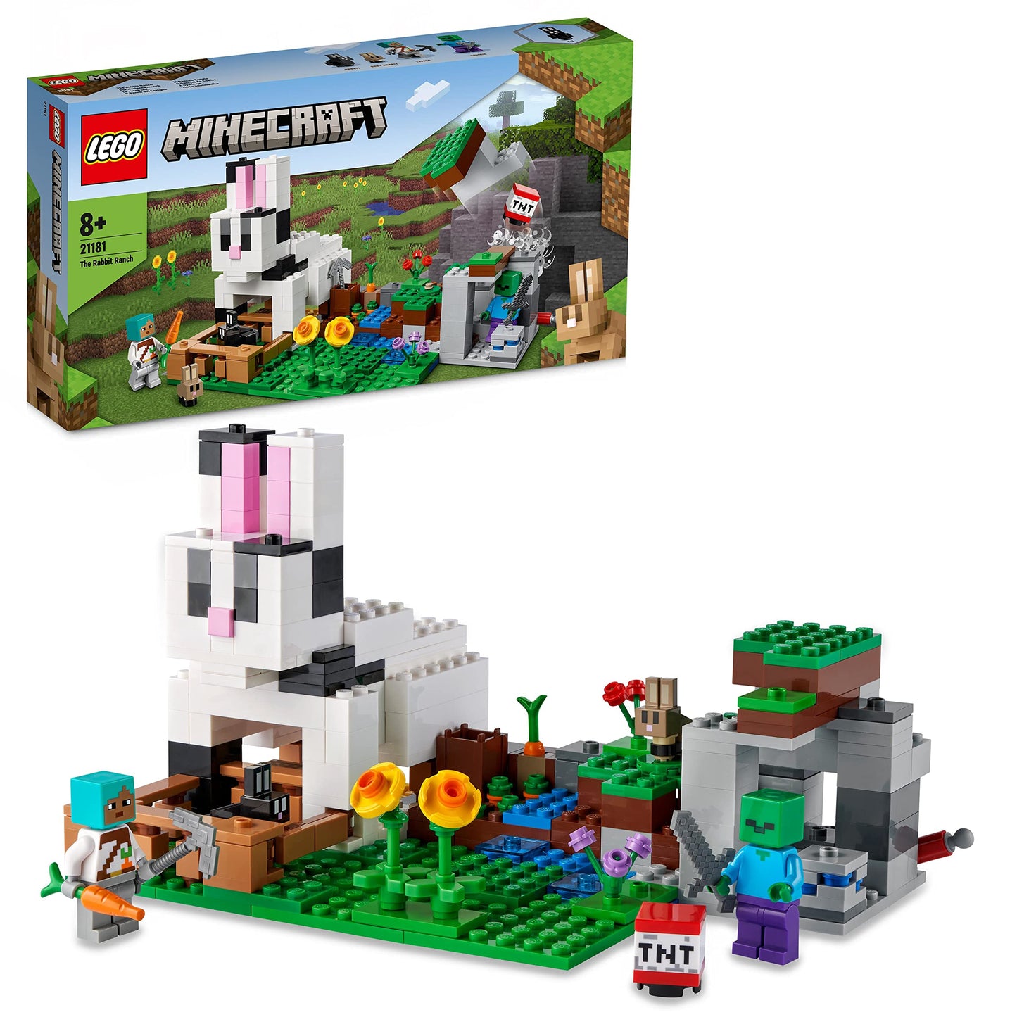 LEGO Minecraft The Rabbit Ranch House Farm Set, 21181 Animals Toy for Kids, Boys and Girls Age 8 Plus with Tamer and Zombie Figures
