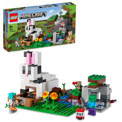 LEGO Minecraft The Rabbit Ranch House Farm Set, 21181 Animals Toy for Kids, Boys and Girls Age 8 Plus with Tamer and Zombie Figures