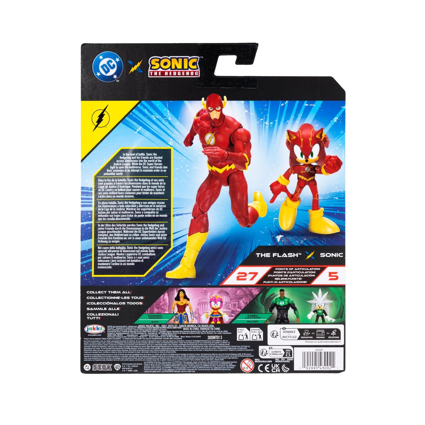 DC X Sonic the Hedgehog Sonic as The Flash & The Flash 2.5/5-inch Figures Multipack