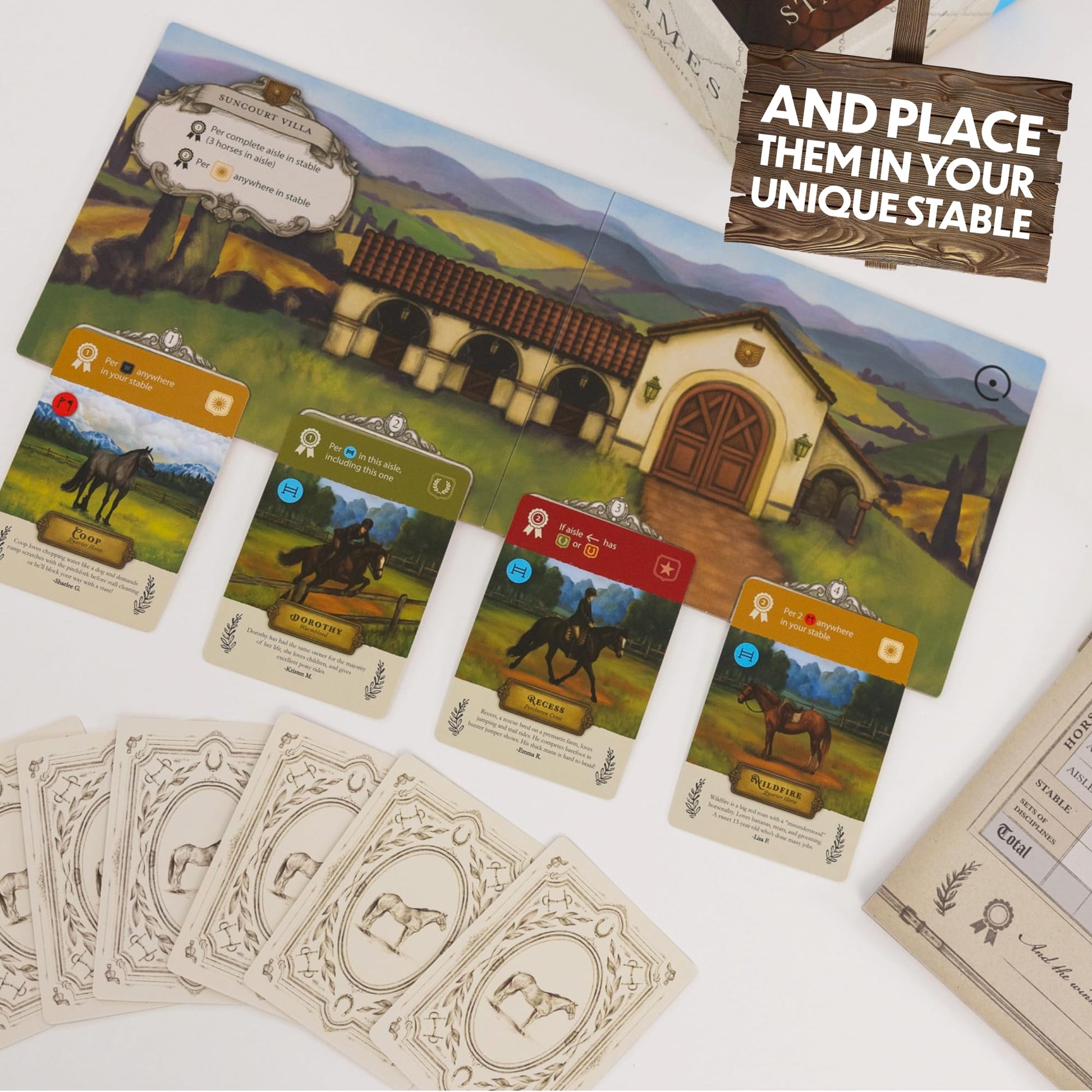 Lovemore Games Stable Times Family Card Game - Cozy Board Game for Kids and Adults with Real Unique Horses - Great for Family Game Night, Ages 8+, 1-5