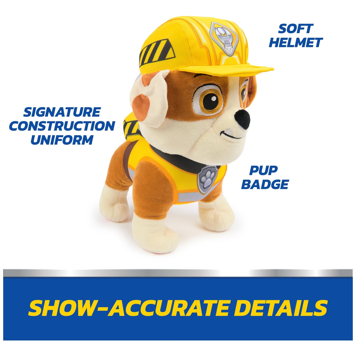 Rubble and Crew Rumbling Rubble Plush Toy, Interactive Sensory Toy, Dog Stuffed Animal, Kids Toys for Boys & Girls Ages 3 and Up, 12”
