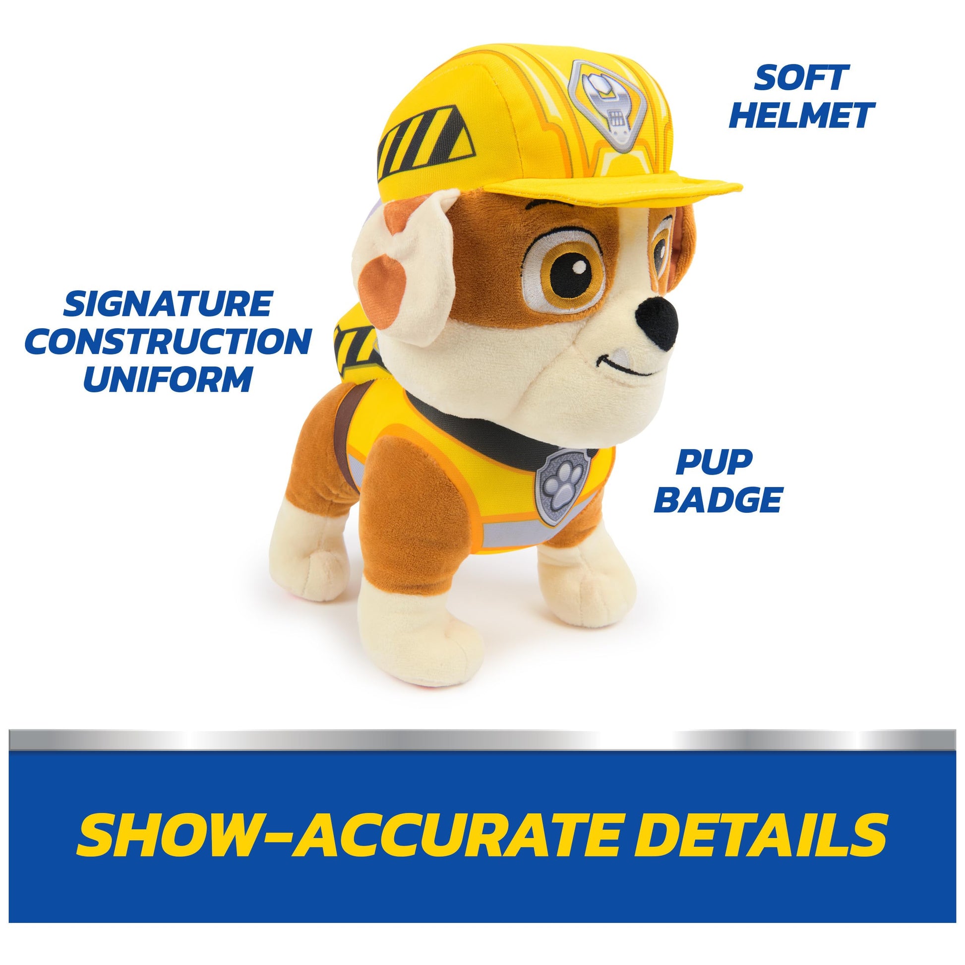 Rubble and Crew Rumbling Rubble Plush Toy, Interactive Sensory Toy, Dog Stuffed Animal, Kids Toys for Boys & Girls Ages 3 and Up, 12”