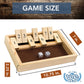 Classic Dice Board Game - 9 Number Flip Tiles with Natural Wooden Box - 11 inches
