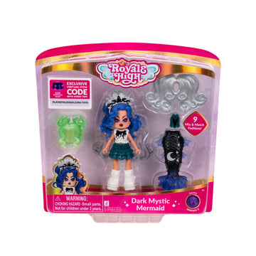 Royale High 3” Dark Mystic Mermaid Fashion Doll - 1 Figure with 9 Fashion Accessories - Virtual Item Code Included - Series 3 - Ages 5+