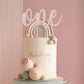 EONNCNT One Cake Topper - Rose Gold Glitter 1st Birthday Cake Decorating Supplies for Boys or Girls, First Birthday Cake Topper for Baby Shower 1st