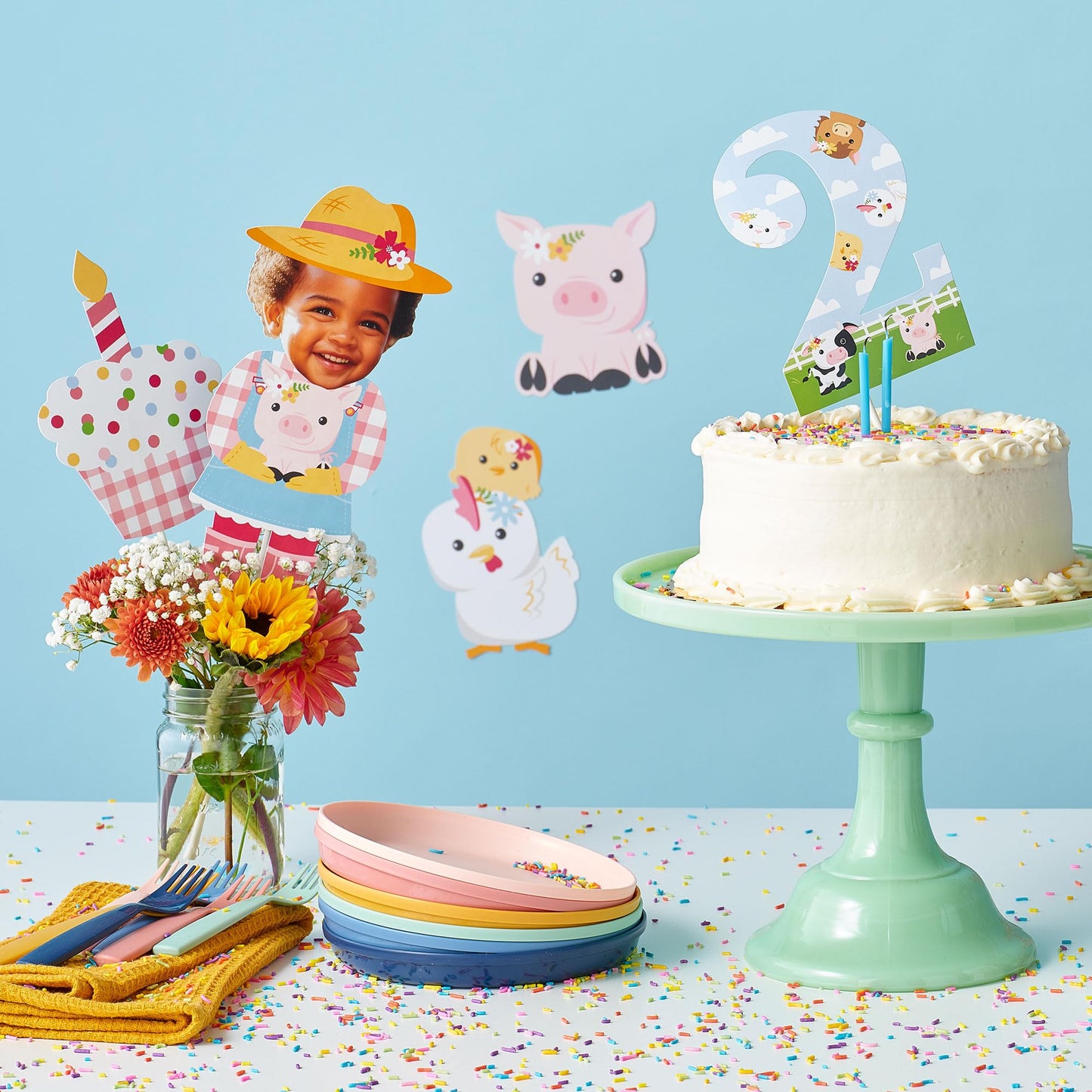 Big Dot of Happiness Girl Farm Animals - Decorations DIY Pink Barnyard Baby Shower or Birthday Party Essentials - Set of 20