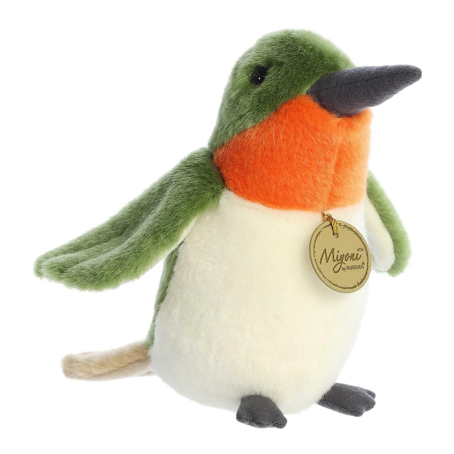 Aurora® Adorable Miyoni® Ruby-Throated Hummingbird Stuffed Animal - Lifelike Detail - Cherished Companionship - Green 9 Inches