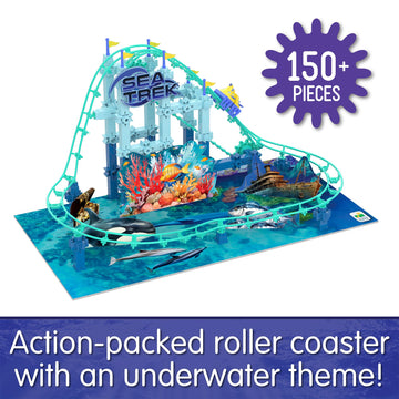 The Learning Journey International Techno Trax Sea Trek , Roller Coaster Building Kit, STEM Gift for Boys and Girls Age 8+, 150+ pc Set