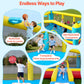 VEVOR Inflatable Bounce House, 14.7 x 13.8 x 6.8 ft Jumping Bouncy Castle, Inflatable Jumper for Kids with Slide, Basketball Hoop, Target Game