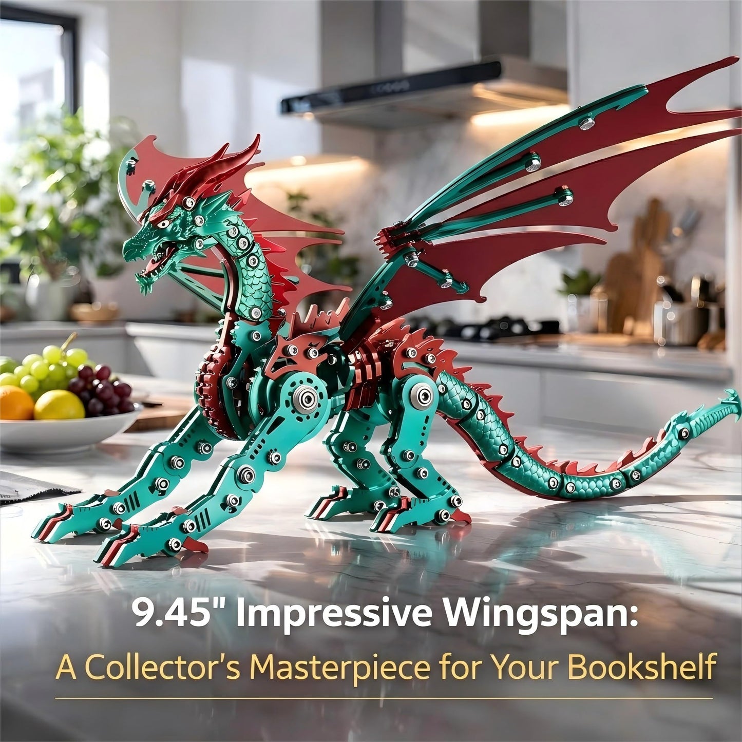LONGPIN 3D Metal Puzzles for Adults, Mechanical Dragon Model Kit