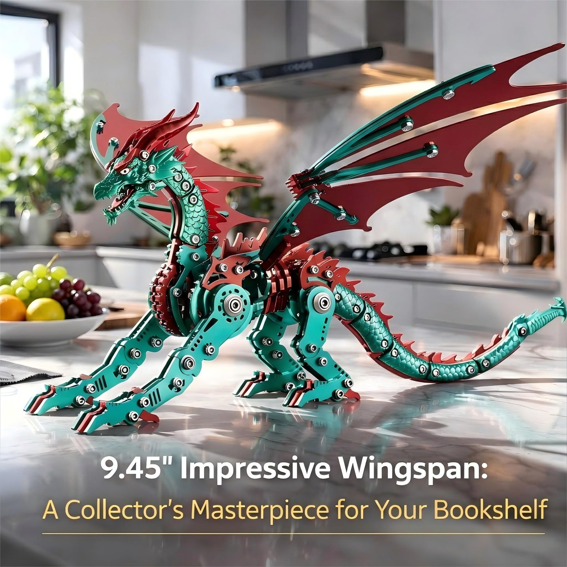 LONGPIN 3D Metal Puzzles for Adults, Mechanical Dragon Model Kit