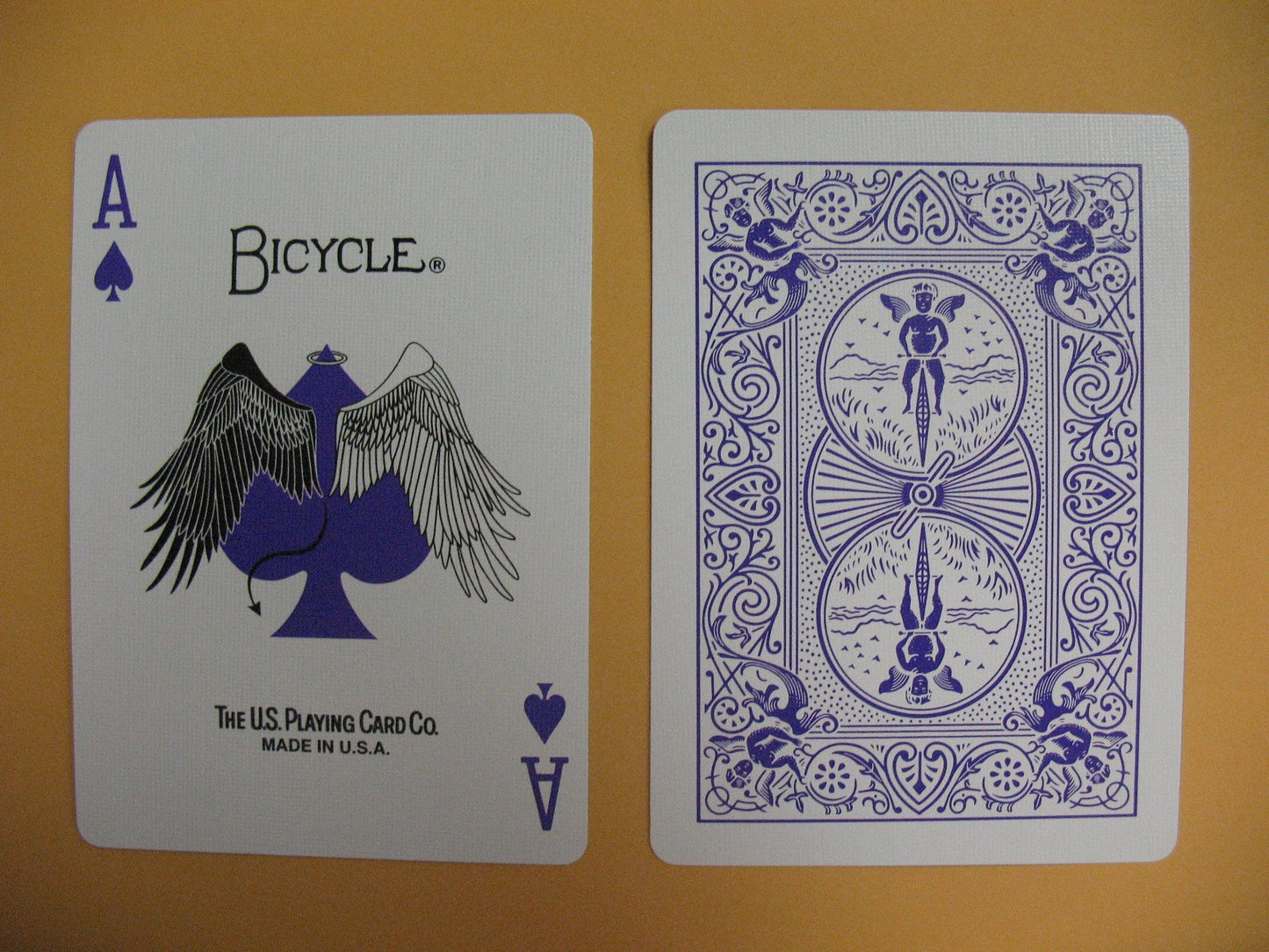 Bicycle Purple Trace Playing Cards Angel Devil Design
