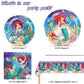 Ariel Birthday Party Supplies, 20 Plates, 20 Napkins and 1 Tablecover for Girls Little Mermaid Party Decorations