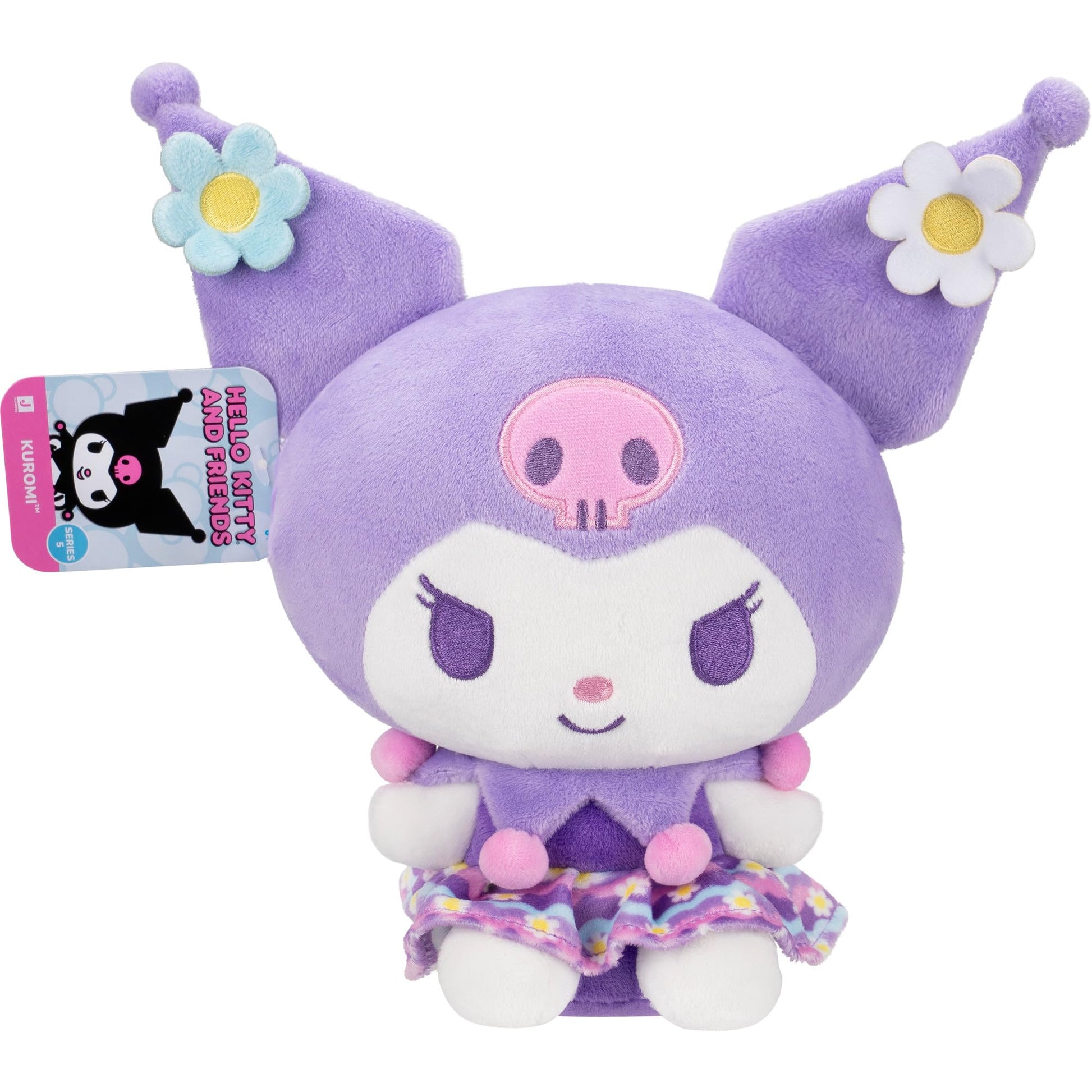 Jazwares Hello Kitty® and Friends - 8-Inch Kuromi™ Pastel Florals Plush - Officially Licensed Sanrio® Product from Ages 6+