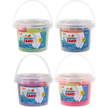 Sensory Sand Play Sand for Kids with Sea Molds 4 Pound Bulk Multicolor Sand for Boys and Girls