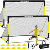 Kids Soccer Goal for Backyard Set - 2 Set of 7X5 / 6X4 ft Soccer Nets
