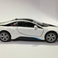 KiNSMART - BMW i8 1:36 Scale 5" Die Cast Metal Model Toy Super Car w/Pullback Action (White)