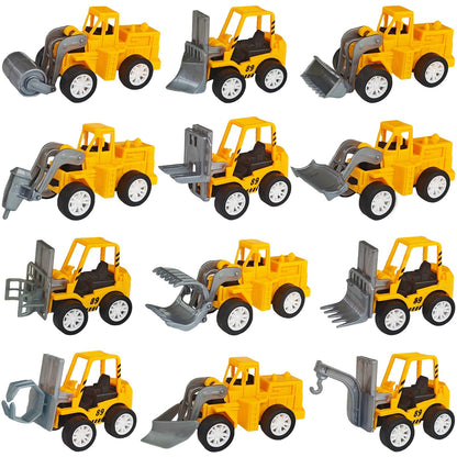 OJYUDD 12 Pcs Mini Construction Vehicles,Pull Back Engineering Vehicles,Play Figure Vehicles Toys for Birthday Party Favors,Gifts,Rewards