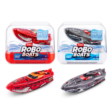 Robo Alive Robo Boats, White Shark & Dino Shark, 2 Pack, by ZURU, Water Activated Boat Toy, (Amazon Exclusive)