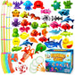 Goody King Magnetic Fishing Game Pool Party Pole Rod Net - Bathtub Outdoor Indoor Carnival Party Water Table Fish Toys Age 3-5 6 4-8 (Large)