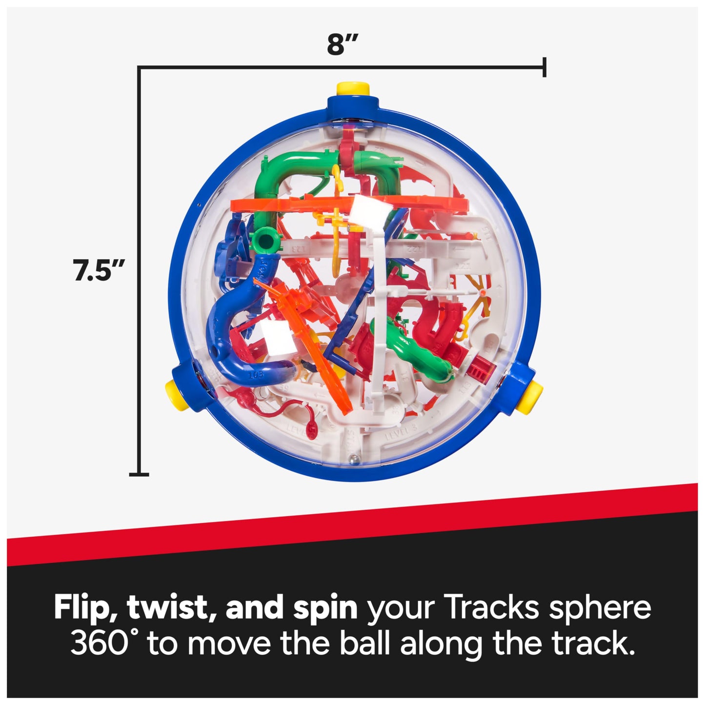 Rubik’s Cube, Rubik’s Tracks 150 3D Gravity Maze & 3D Puzzle Game with 150 Obstacles, STEM Toy Problem-Solving Brain Teaser, Fidget Toy, Sensory