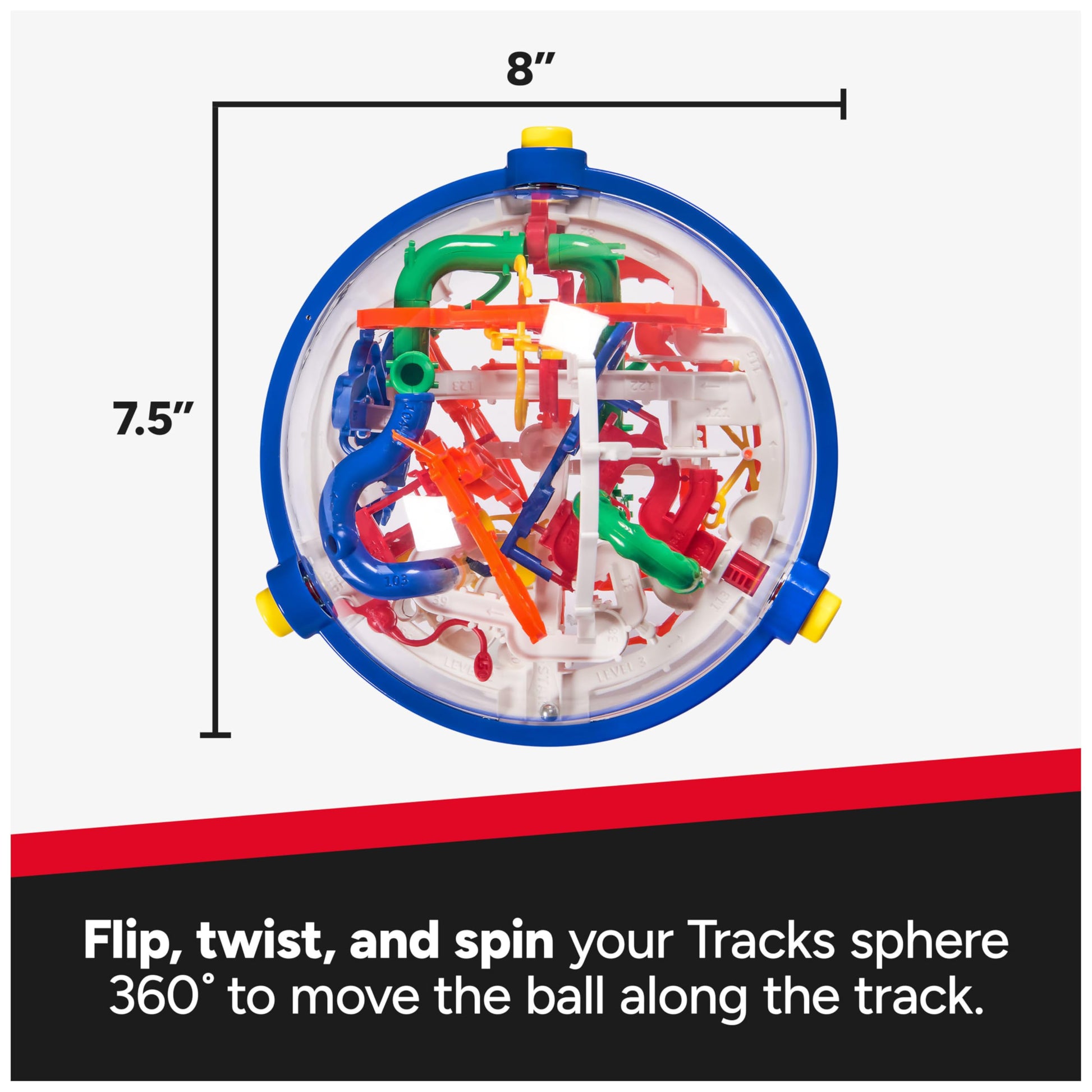 Rubik’s Cube, Rubik’s Tracks 150 3D Gravity Maze & 3D Puzzle Game with 150 Obstacles, STEM Toy Problem-Solving Brain Teaser, Fidget Toy, Sensory