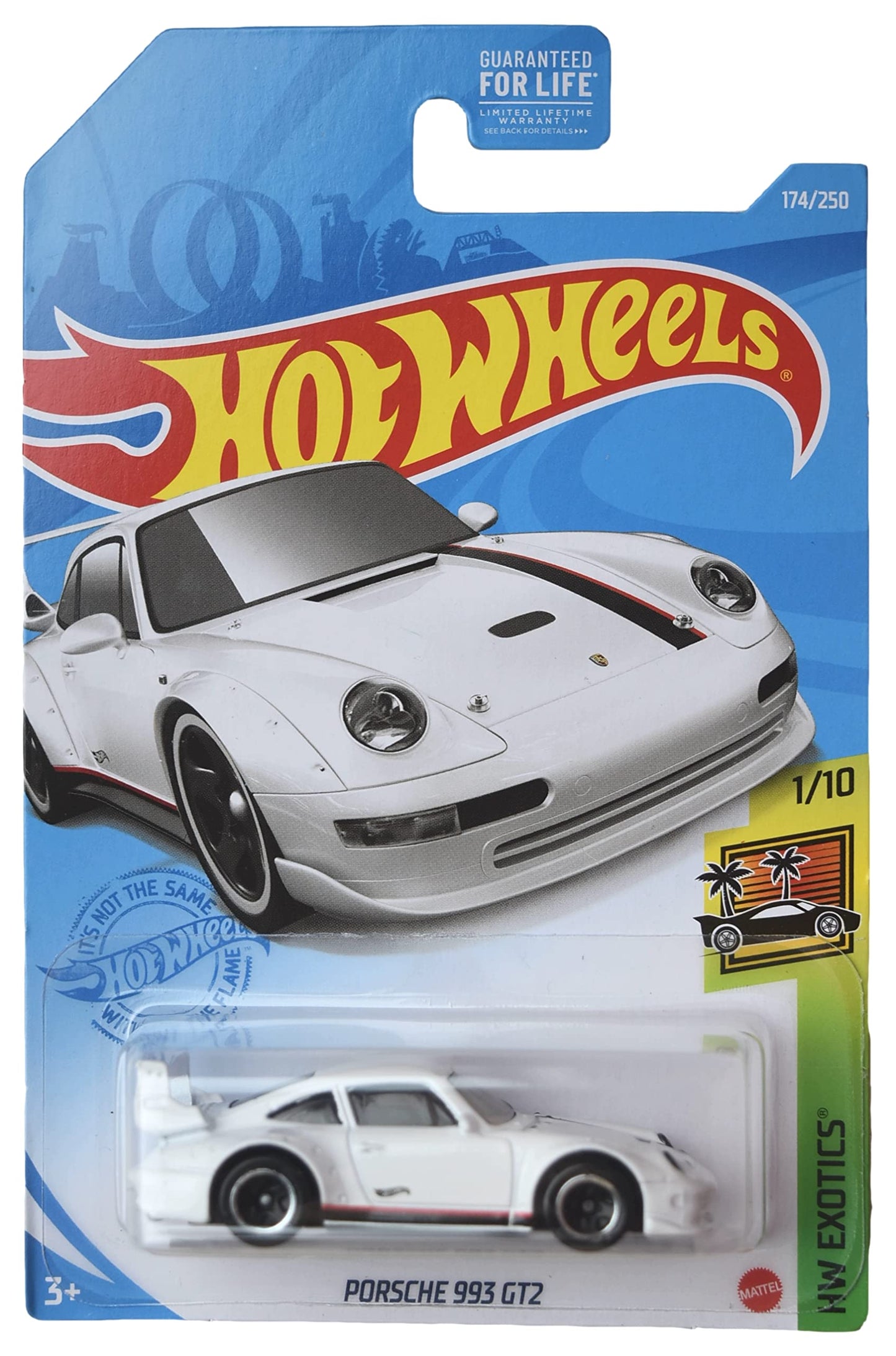 Hot Wheels Porsche 993 GT2, [White] 174/250 Exotics 1/10