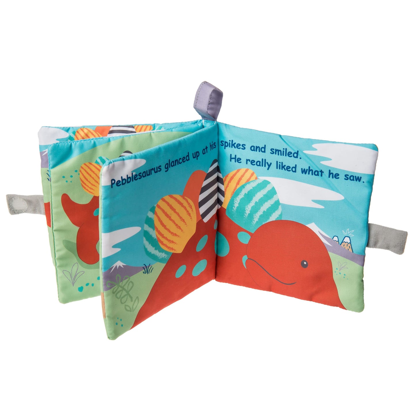 Mary Meyer Soft Cloth Book with Crinkle Paper and Squeaker, 6 x 6-Inches, Pebblesaurus