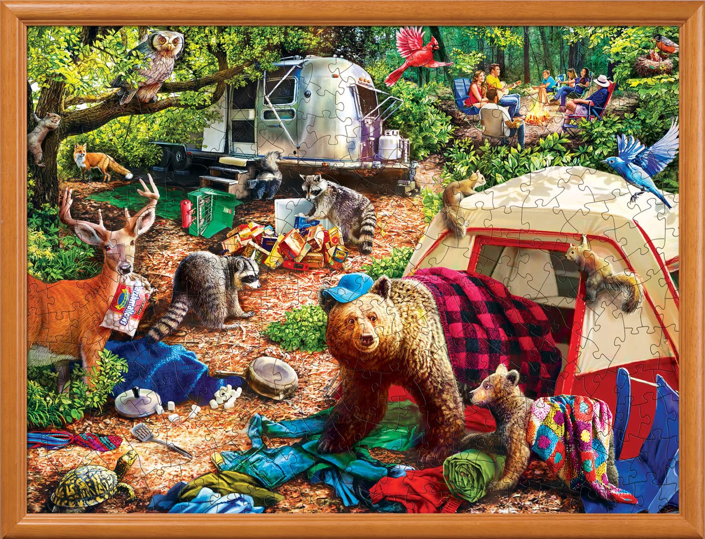 MasterPieces 300 Piece EZ Grip Jigsaw Puzzle - Campsite Trouble - 18"x24"