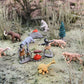 Safari Ltd. Prehistoric Life TOOB - 12 Figurines: Caveman, Cavewoman, Volcano, Mammoth, Doedicurus, Smilodon, Sloth, Dinosaurs - Educational Toy