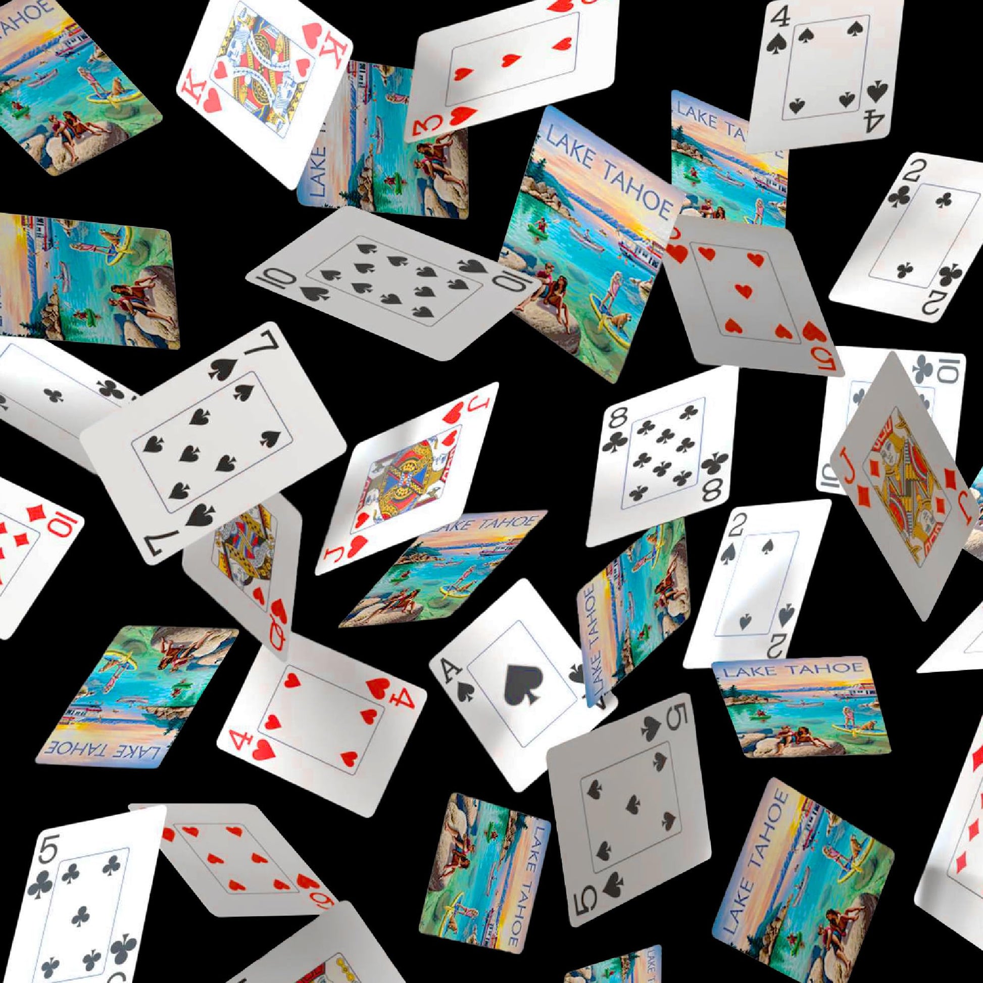 Boardwalk Puzzles Premium Featherlight Unique Playing Cards, Fun Themed Deck for Home and Travel | Lake Tahoe