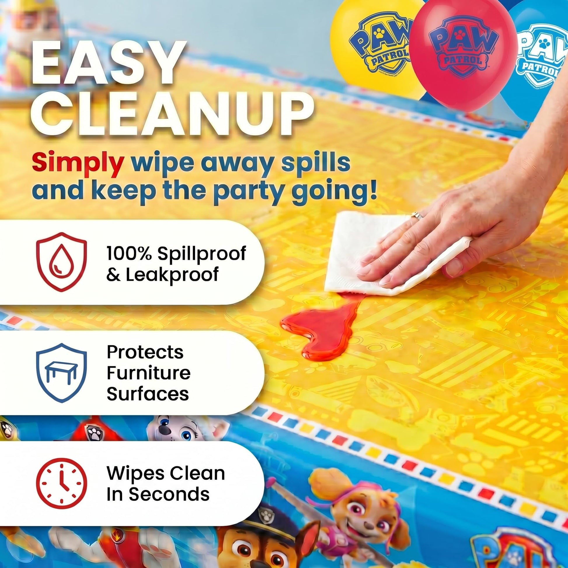 Paw Patrol Tablecloth 2-Pack - Paw Patrol Birthday Decorations for Party