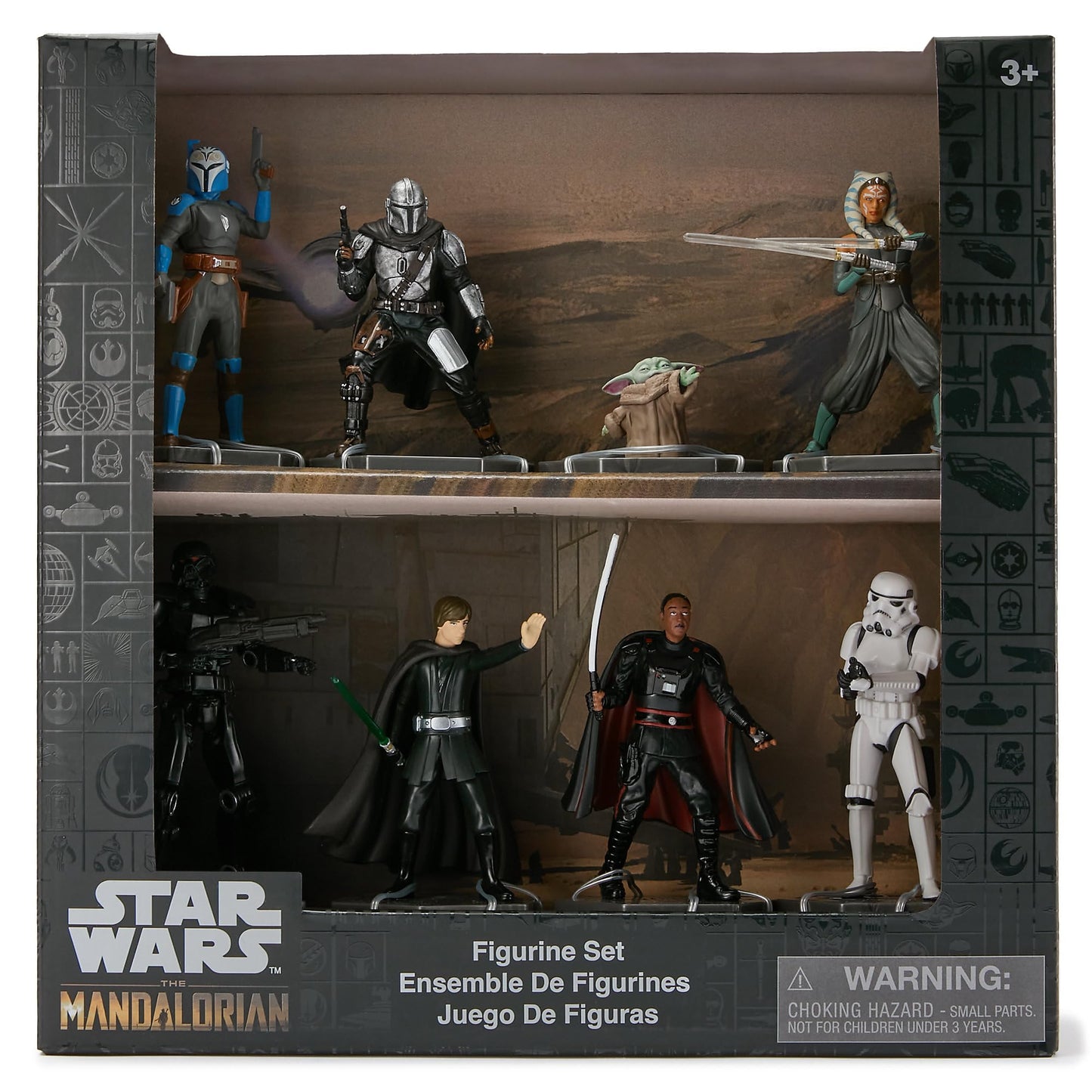 Disney Store Official Star Wars: The Mandalorian Figure Set - 8 Fully Sculpted Star Wars Figures Including The Mandalorian, Grogu, Ahsoka Tano & More
