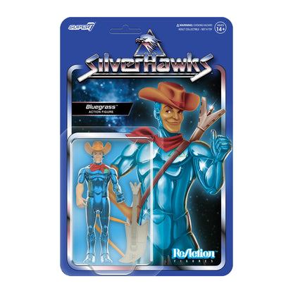 Super7 SilverHawks Bluegrass (Toy Version) Reaction Figure - 3.75" SilverHawks Action Figure with Accessory Classic Cartoon Collectibles and Retro