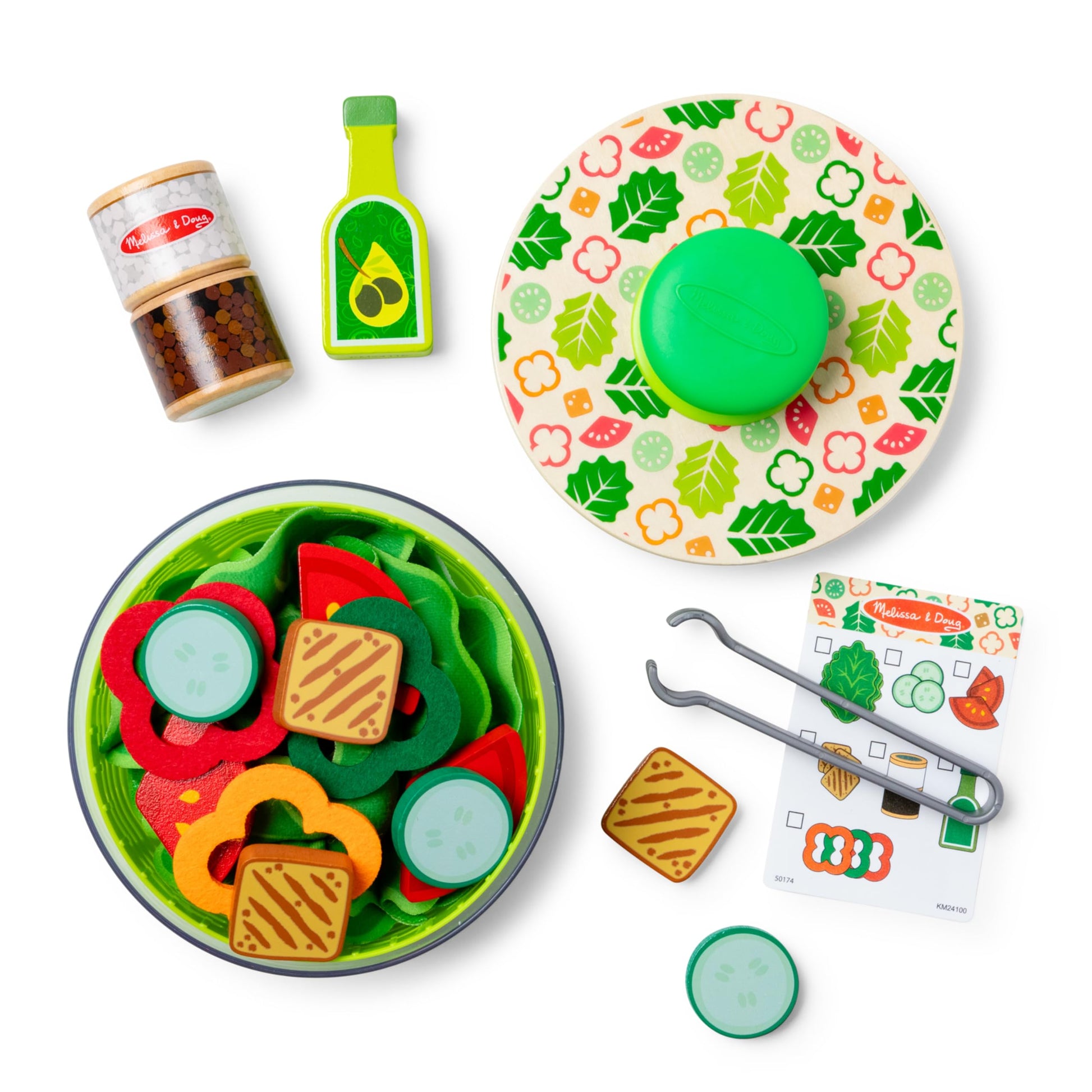 Melissa & Doug Salad Spinner 28-Piece Play Kitchen Toy