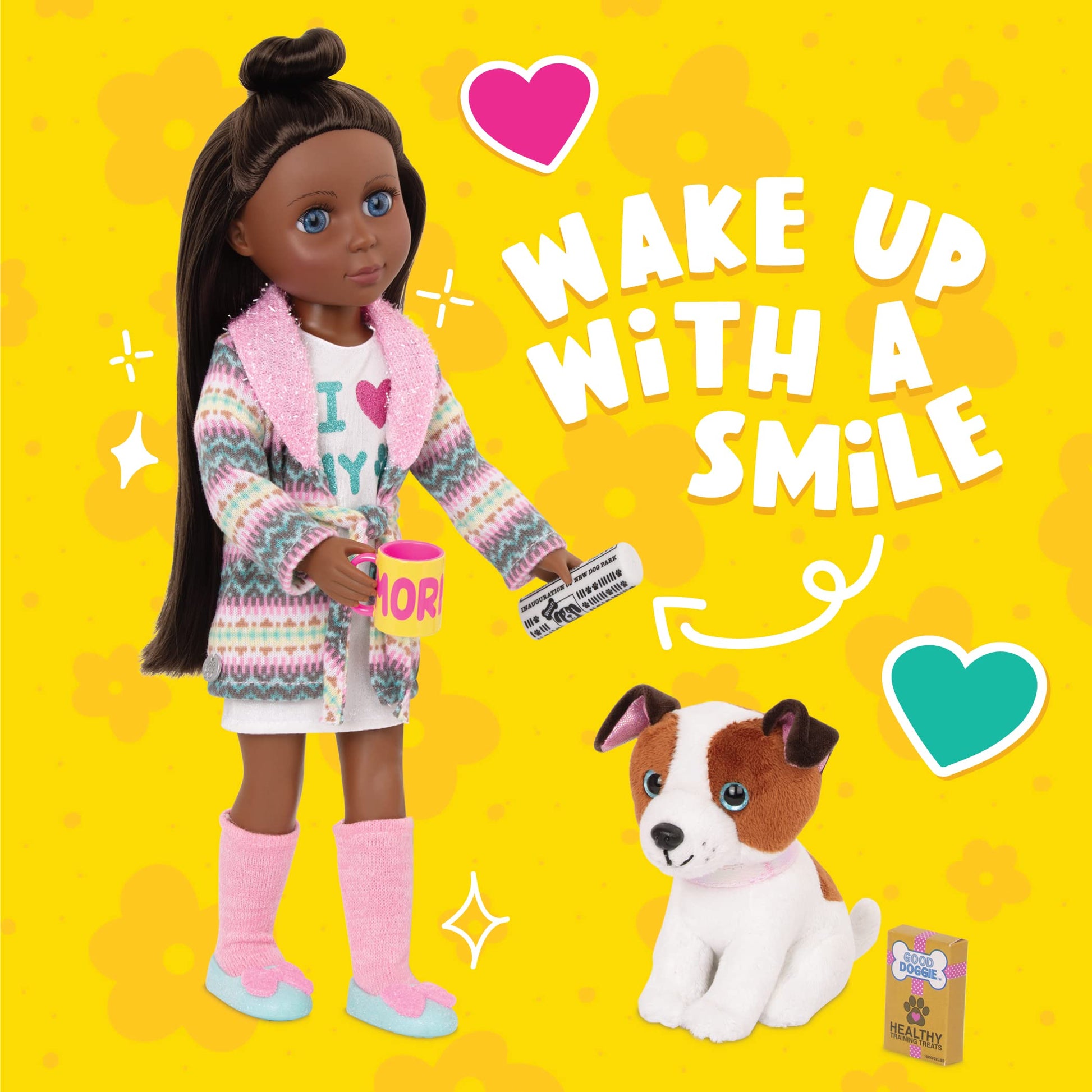 Glitter Girls - 14-Inch Doll Outfit Bundle - 3 Fashion Outfits - Rainbow Jacket, Cat - Ears, Sweater Dress - Clothes & Accessories - Fashion Pack - 3+