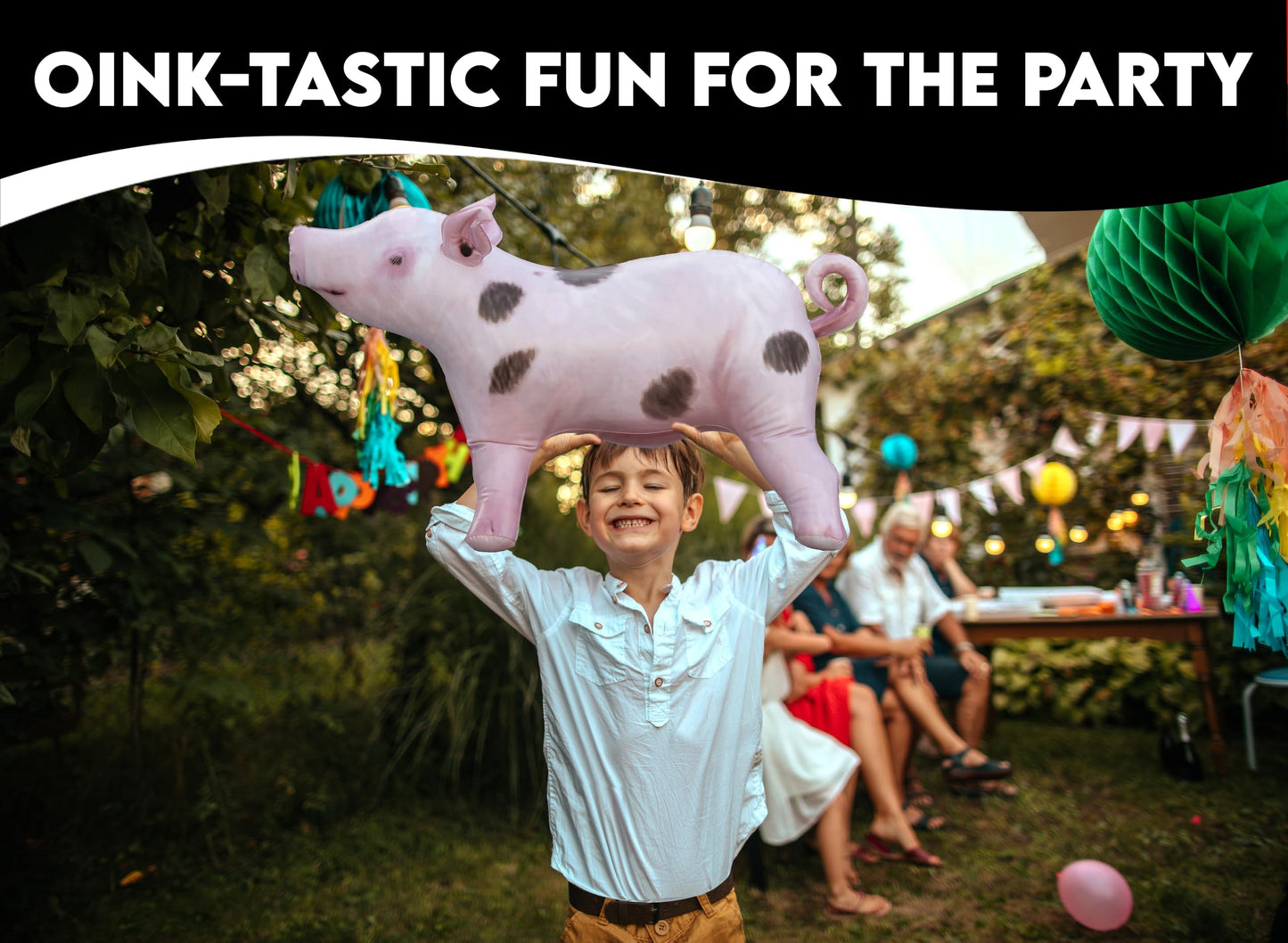 Inflatable Pig, Decorations for Birthday Party Supplies Toy, Cowboy & Cowgirl Farm Theme Gifts, Blow Up Boar Decor, Inflables Para Fiestas Pig