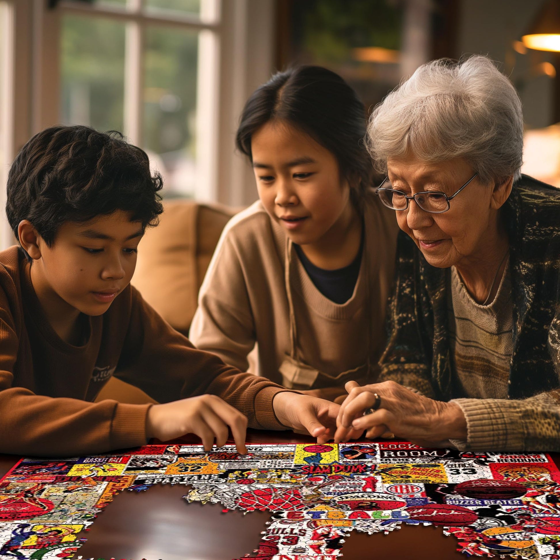 White Mountain 1000 Piece Jigsaw Puzzle Legends Collage, I Love Basketball