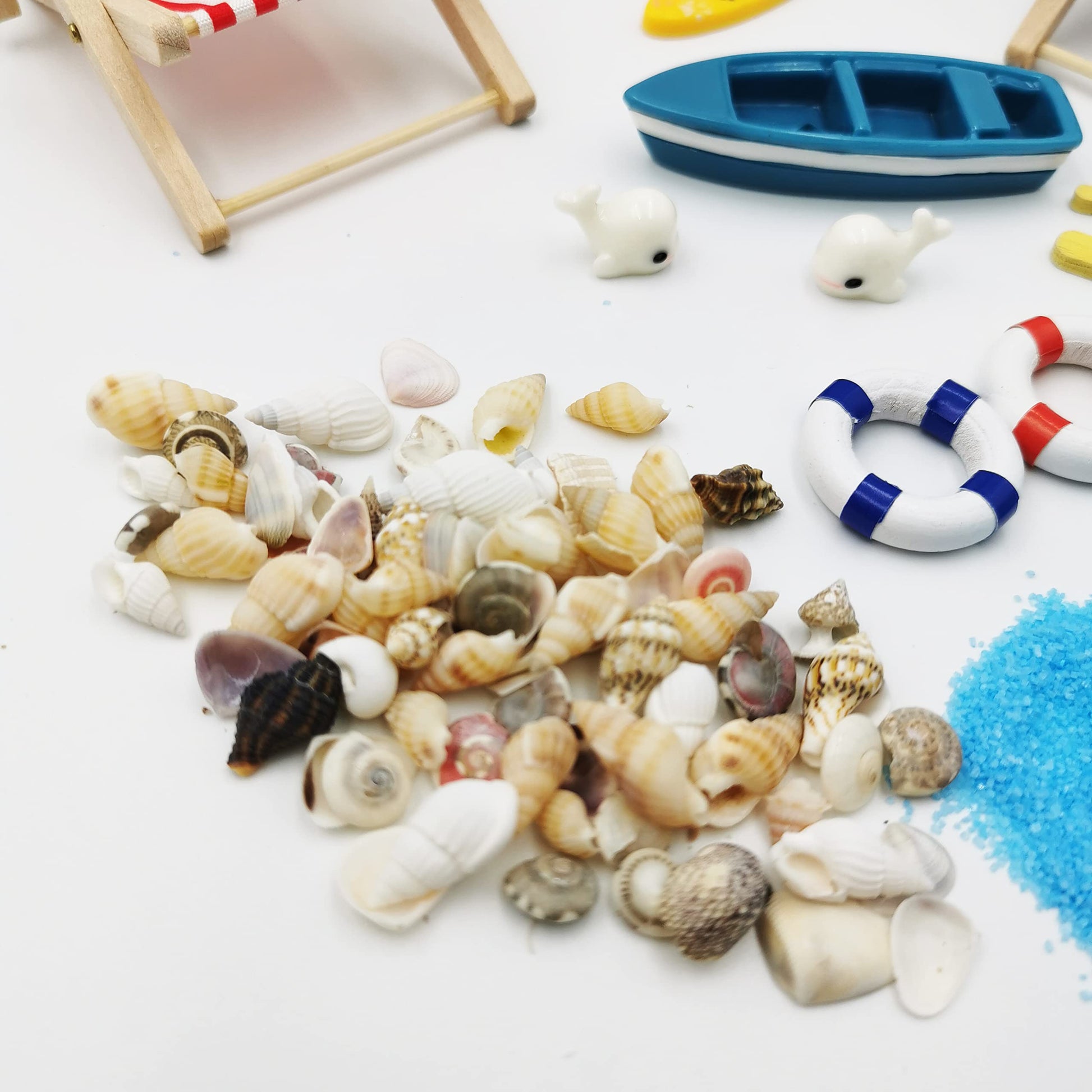 SXFSE Dollhouse Decoration Accessories, 1:12 Dollhouse Miniature Furniture Simulation Seaside Beach for Fariy Garden Prop Decor