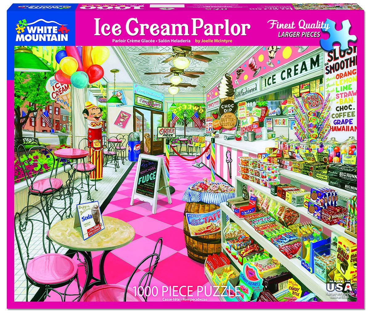 White Mountain 1000 Piece Jigsaw Puzzle Summer Desserts, Ice Cream Parlor