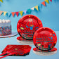 Red Spider 4th Birthday Party Supplies, Spider Web Birthday Plates Set Include Paper Plates, Napkins, Forks for Spider Themed Party Favors
