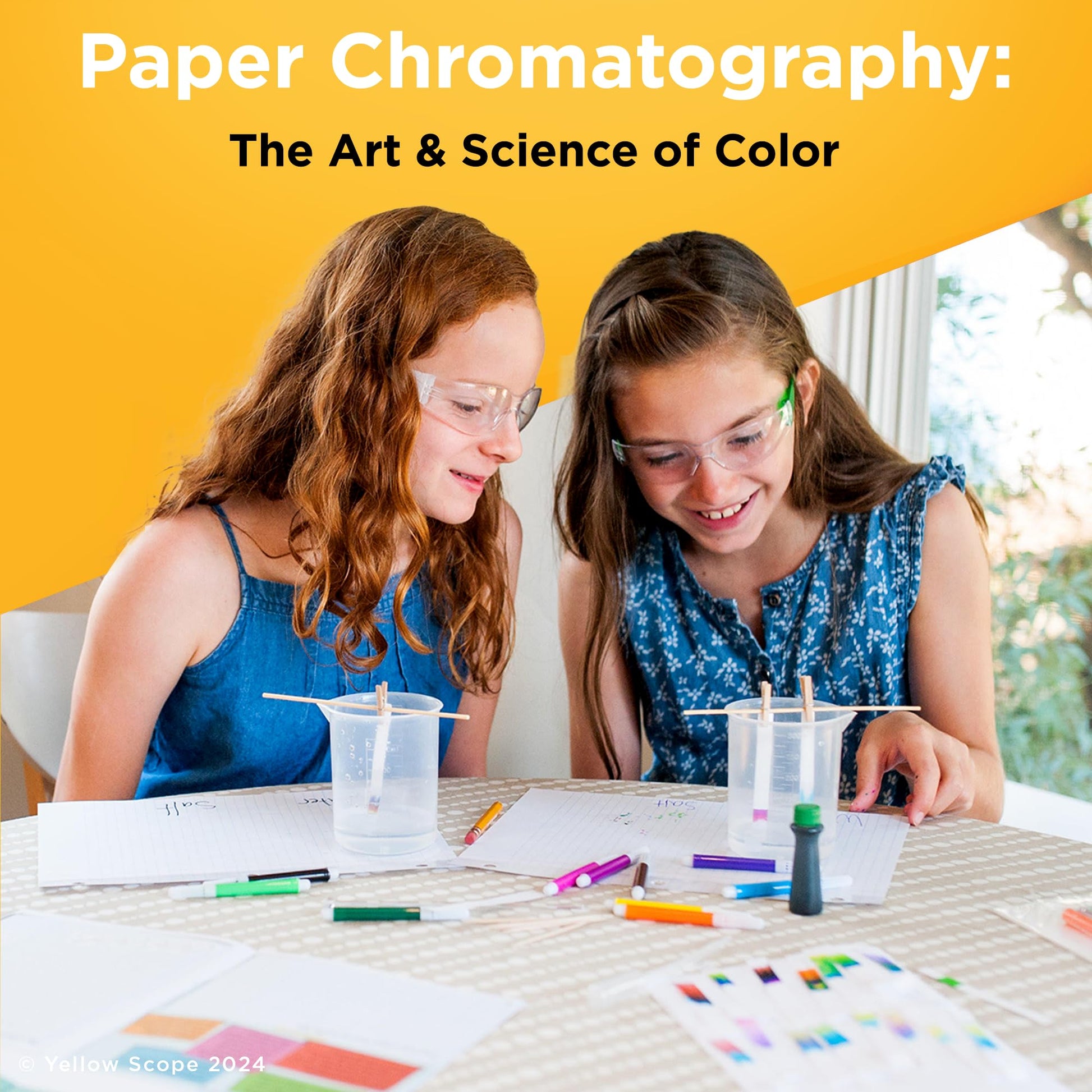 YELLOW SCOPE Paper Chromatopgraphy Science Kit for Kids, Toddler Activities, Preschool Learning Activities, STEM Kits for Girls and Boys, Educational