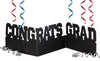 Creative Converting Congrats Grad Accordion Glitter Centerpiece, black (031094)