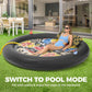 Sunikko X 73"x73" Inflatable Tanning Pool Floats Lounger Bed for Adults, Lucky Design XL Round Blow Up Pool Raft with Cup Holders, Pillow, 500lb