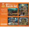 Bits and Pieces 4 Jigsaw Puzzle Set 500 Piece Puzzles for Adults, 4-in-1 Halloween Puzzles Set - Large 16" x 20" Jigsaw Puzzles 500 Pieces - Haunted