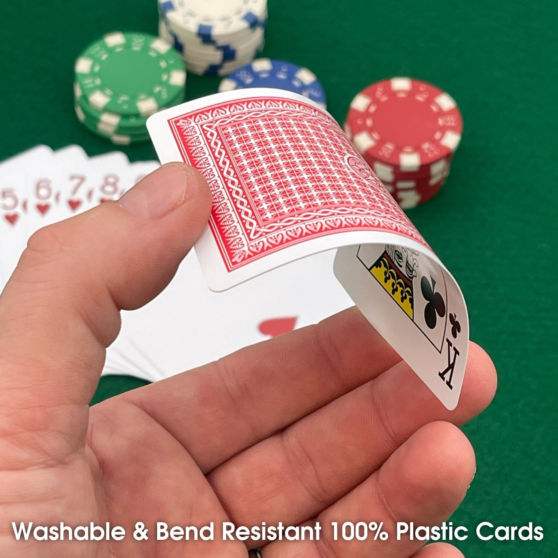 CHH Royal 100% Plastic Standard Poker Size Playing Cards - 3.5" x 2.5" with Protective Cases - Durable and Washable - Professional Casino Size - 12