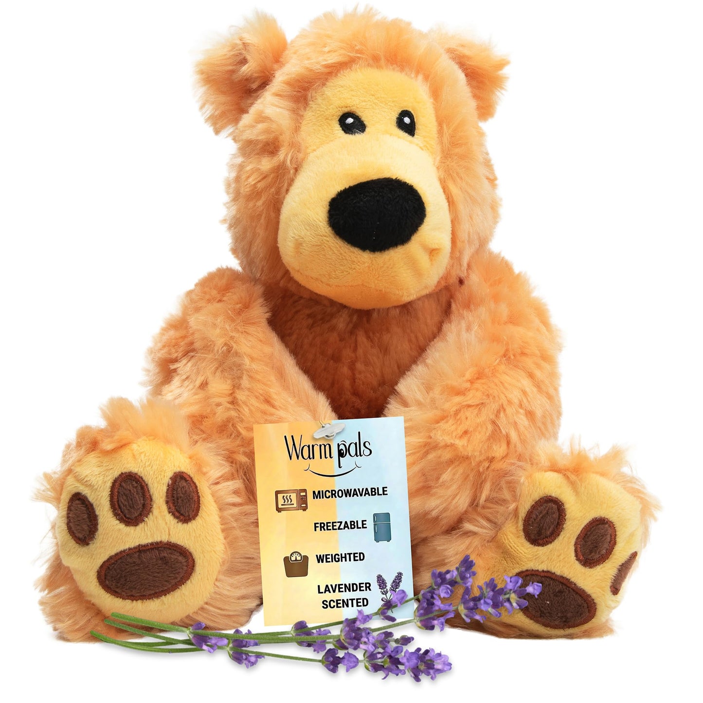 Bear Hugs - Microwavable & Weighted Plush Stuffed Animal - Heated Plushie for Warmth - Cute, Soft, Cozy Toy for Adults & Children (Boys, Girls